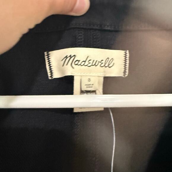 NWT Madewell Denim V Neck Midi Dress Button Up Sleeveless Clean Black Wash 8 - Picture 9 of 10